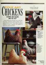 Better Homes & Gardens January 1990 Magazine Article: FOLK ART CHICKENS