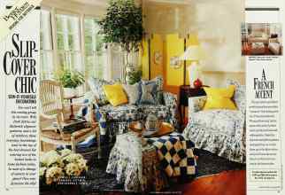 Better Homes & Gardens January 1990 Magazine Article: SLIP-COVER CHIC
