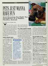 Better Homes & Gardens February 1990 Magazine Article: PETS JUST WANNA HAVE FUN