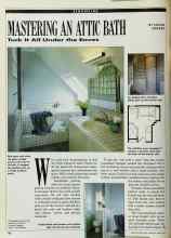 Better Homes & Gardens April 1990 Magazine Article: MASTERING AN ATTIC BATH