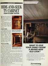 Better Homes & Gardens April 1990 Magazine Article: HIDE-AND-SEEK TV CABINET