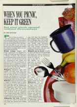 Better Homes & Gardens July 1990 Magazine Article: WHEN YOU PICNIC, KEEP IT GREEN