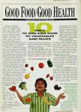 Better Homes & Gardens July 1990 Magazine Article: 10 WAYS TO WIN KIDS OVER TO VEGETABLES AND FRUITS