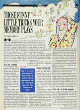 Better Homes & Gardens July 1990 Magazine Article: THOSE FUNNY LITTLE TRICKS YOUR MEMORY PLAYS