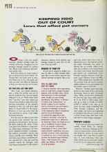 Better Homes & Gardens August 1990 Magazine Article: KEEPING FIDO OUT OF COURT Laws that affect pet owners