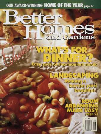 Better Homes & Gardens September 1990 Magazine Cover