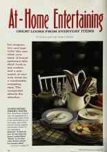 Better Homes & Gardens October 1990 Magazine Article: At-Home Entertaining