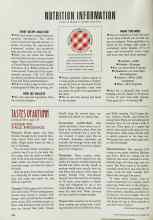 Better Homes & Gardens October 1990 Magazine Article: NUTRITION INFORMATION