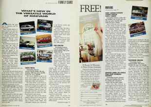 Better Homes & Gardens November 1990 Magazine Article: WHAT'S NEW IN THE VERSATILE WORLD OF MINIVANS