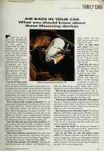 Better Homes & Gardens December 1990 Magazine Article: AIR BAGS IN YOUR CAR