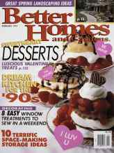 Better Homes & Gardens February 1991 Magazine Cover