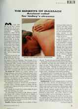 Better Homes & Gardens April 1991 Magazine Article: THE BENEFITS OF MASSAGE