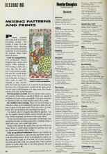 Better Homes & Gardens April 1991 Magazine Article: MIXING PATTERNS AND PRINTS