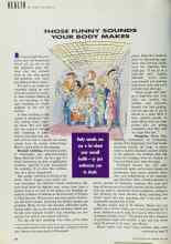 Better Homes & Gardens May 1991 Magazine Article: THOSE FUNNY SOUNDS YOUR BODY MAKES