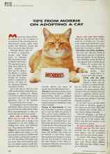Better Homes & Gardens June 1991 Magazine Article: TIPS FROM MORRIS ON ADOPTING A CAT