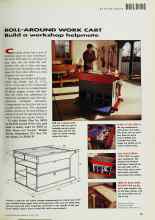 Better Homes & Gardens August 1991 Magazine Article: ROLL-AROUND WORK CART Build a workshop helpmate