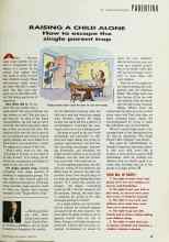 Better Homes & Gardens April 1992 Magazine Article: RAISING A CHILD ALONE