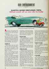Better Homes & Gardens October 1992 Magazine Article: EARTH-WISE DRIVING TIPS: What each of us can do to help