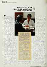 Better Homes & Gardens November 1992 Magazine Article: WHAT TO ASK BEFORE YOU GO TO THE HOSPITAL