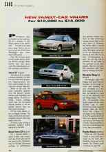 Better Homes & Gardens November 1992 Magazine Article: NEW FAMILY-CAR VALUES