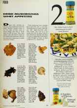 Better Homes & Gardens March 1993 Magazine Article: DRIED MUSHROOMS WHET APPETITES