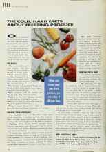 Better Homes & Gardens August 1993 Magazine Article: THE COLD, HARD FACTS ABOUT FREEZING PRODUCE