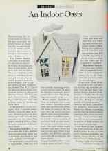 Better Homes & Gardens November 1993 Magazine Article: An Indoor Oasis