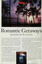 Better Homes & Gardens February 1994 Magazine Article: Romantic Getaways