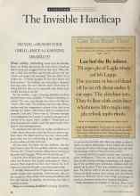 Better Homes & Gardens March 1994 Magazine Article: The Invisible Handicap