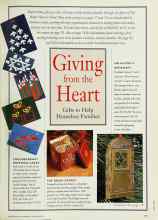 Better Homes & Gardens November 1994 Magazine Article: Giving from the Heart