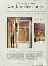 Better Homes & Gardens October 1995 Magazine Article: STYLE IN THE MAKING window dressings
