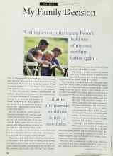 Better Homes & Gardens November 1995 Magazine Article: My Family Decision