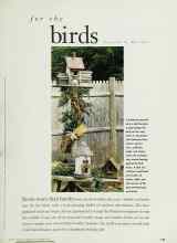 Better Homes & Gardens November 1995 Magazine Article: For the birds