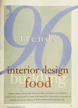 Better Homes & Gardens January 1996 Magazine Article: '96 trends interior design building food