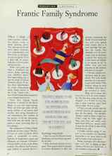 Better Homes & Gardens March 1996 Magazine Article: Frantic Family Syndrome