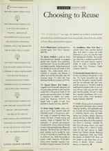 Better Homes & Gardens June 1996 Magazine Article: Choosing to Reuse