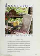 Better Homes & Gardens August 1996 Magazine Article: Behind screened doors