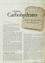 Better Homes & Gardens May 1997 Magazine Article: Complex Carbohydrates