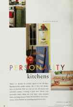 Better Homes & Gardens March 1998 Magazine Article: PERSONALITY kitchens