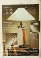 Better Homes & Gardens May 1998 Magazine Article: Choosing the right Lamp
