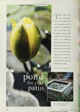Better Homes & Gardens May 1998 Magazine Article: A pond for your patio