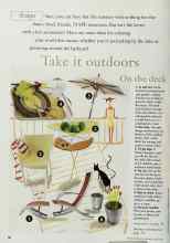 Better Homes & Gardens June 1998 Magazine Article: Take it outdoors On the deck