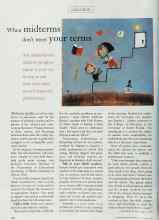 Better Homes & Gardens November 1998 Magazine Article: When midterms don't meet your terms