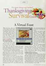 Better Homes & Gardens November 1998 Magazine Article: A Virtual Feast