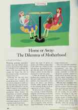 Better Homes & Gardens October 1999 Magazine Article: Home or Away: The Dilemma of Motherhood
