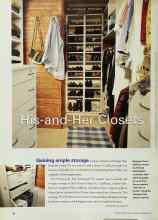 Better Homes & Gardens February 2001 Magazine Article: His-and-Her Closets