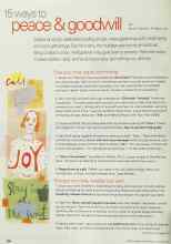 Better Homes & Gardens December 2001 Magazine Article: 15 ways to peace & goodwill