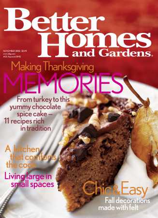 Better Homes & Gardens November 2002 Magazine Cover