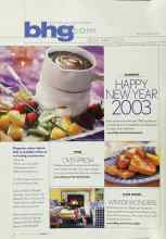 Better Homes & Gardens January 2003 Magazine Article: HAPPY NEW YEAR 2003