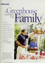 Better Homes & Gardens March 2003 Magazine Article: A Greenhouse GATHERS THE Family